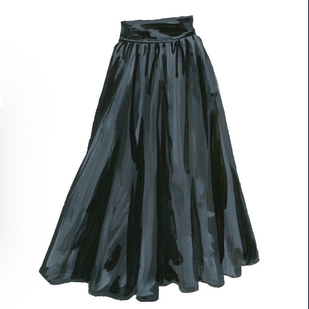 THE J. PETERMAN COMPANY Black Silk Minimalist Classic Maxi Skirt XXL